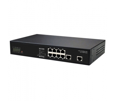 8 Ports 10/100Mbps PoE with 2 Gigabit Ports Switch